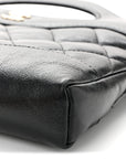 Shiny Crumpled Calfskin Quilted Nano 31 Shopping Bag Black