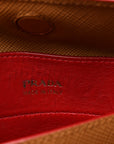 Saffiano Cuir Medium Double Bag Caramel Fuoco