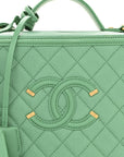 Caviar Quilted Medium CC Filigree Vanity Case Green