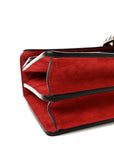 GG Supreme Monogram Suede Small Dionysus Shoulder Bag Beige Ebony Vulcanic Red