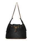 Washed Denim Quilted Small CHNL 25 Handbag Black