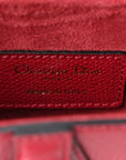 Grained Calfskin Mini Saddle Bag Red