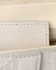 Calfskin Embossed Oblique Saddle Bag White