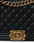 Caviar Quilted Medium Boy Flap Black