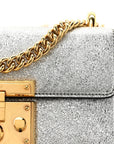Galassia Small Padlock Shoulder Bag Argento