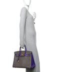 Epsom Bi-Color Horseshoe Birkin 35 Etain Crocus