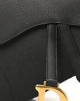 Grained Calfskin Saddle Bag Black