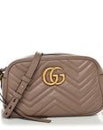 Calfskin Matelasse Small GG Marmont Chain Shoulder Bag Porcelain Rose