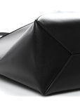Shiny Calfskin Medium Puzzle Fold Tote Black