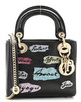 Calfskin Beaded Mini Lady D1OR Black