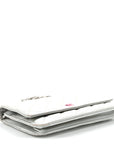 Metallic Lambskin Quilted Wallet On Chain WOC Silver