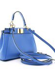 Shiny Nappa Micro Peekaboo Iconic Satchel Blue Royal