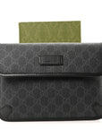 GG Supreme Monogram Web Slim Belt Bag Black Grey
