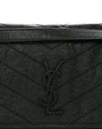 Crinkled Lambskin Matelasse Monogram Medium Niki Chain Satchel Dark Green