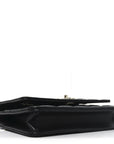 Lambskin Quilted Crystal Handle Wallet On Chain WOC Black