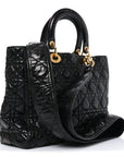 Crinkled Patent Cannage Large Lady D1OR Black
