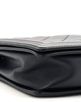 Calfskin Double Stitch Large Boy Flap Navy Blue