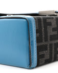 Recycled Fabric Jacquard Vitello King FF 1974 Baguette Soft Trunk Asfalto Black Fiordaliso