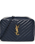 Calfskin Matelasse Monogram Lou Camera Bag Deep Marine