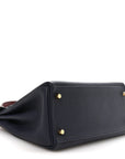 Togo Horseshoe Au Galop Kelly Retourne 28 Bleu Nuit Rouge H Fauve