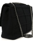 Wool Jumbo Chocolate Bar Mademoiselle Flap Black