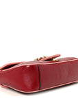 Azalea Calfskin Enamel Matelasse Diagonal Small Torchon GG Marmont Shoulder Bag New Cherry Red Wild Rose