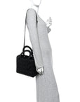 Ultra Matte Calfskin Cannage Medium Lady D1OR Black