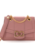 DOLCE GABBANA Smooth Calfskin Small DG Amore Envelope Bag Pink