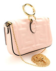 Nappa Matisse FF Embossed Nano Baguette Charm Rosa Quarzo