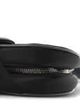 Nylon Grained Calfskin Saddle Bag Black Multicolor