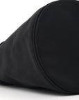 Recycled Sport Nylon Logo Embroidered Wheel Drawstring Bucket Bag Black White