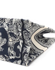 Canvas Embroidered Medium D1ORiviera Toile De Jouy Reverse Book Tote Blue