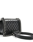Caviar Quilted Small Boy Flap Black