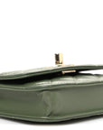 Lambskin Quilted Trendy CC Card Holder On Chain Green