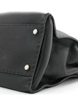 Cuoio Romano Selleria Bi-Color Large Peekaboo Iconic Satchel Black Mou