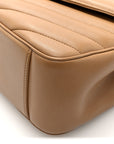 Lambskin Chevron Quilted Large LouLou Natural Tan