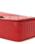 Glazed Calfskin Quilted Small Coco Boy Flap Red