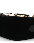 Velvet Matelasse Marquise Crystals Mini GG Marmont Chain Shoulder Bag Black