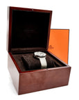 Stainless Steel Alligator Diamond Bezel Mother of Pearl 38mm Arceau Le Temps Voyageur Automatic Watch Gris Perle