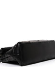 Lambskin Quilted Medium Loulou Puffer Monogram Chain Satchel Black