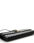 Nappa Intrecciato Long Andiamo Top Handle Clutch Black