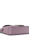 Metallic Cuoio Roma Sellerissima Nappa Sintetica Tape Stitch Mini Baguette Rosa Placca Argento