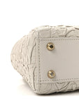 Lambskin Gathered Mini Lady D1OR White