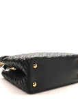 Lambskin Quilted Flower Capucines PM Black