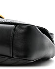 Calfskin Matelasse Small GG Marmont Shoulder Bag Black