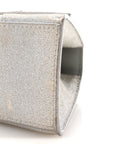 Glitter Fabric Hourglass Top Handle Bag XS Grey