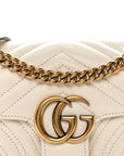 Calfskin Matelasse Mini GG Marmont Shoulder Bag White