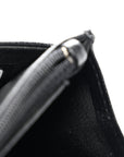 Grained Calfskin Quilted CC Box Wallet On Chain WOC Black