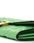 Nappa Matisse FF Embossed Continental Wallet On Chain Edamame