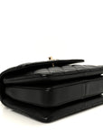 Lambskin Crystal Quilted Mini Trendy CC Dual Handle Flap Bag Black